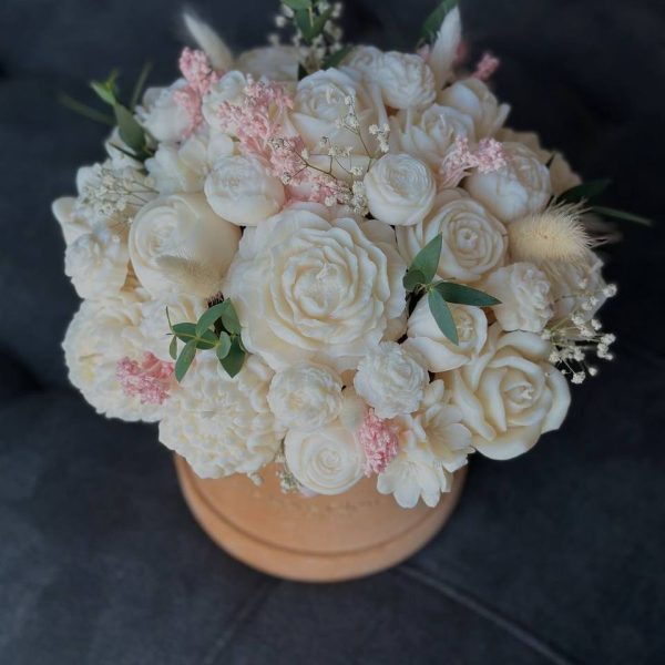 شمع باکس گل پیونی و الاله